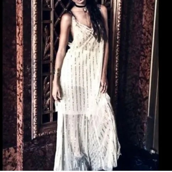 New Romantics | Free People Pull On Sequin Wide Leg Pants with Boy Shorts S - Picture 1 of 11
